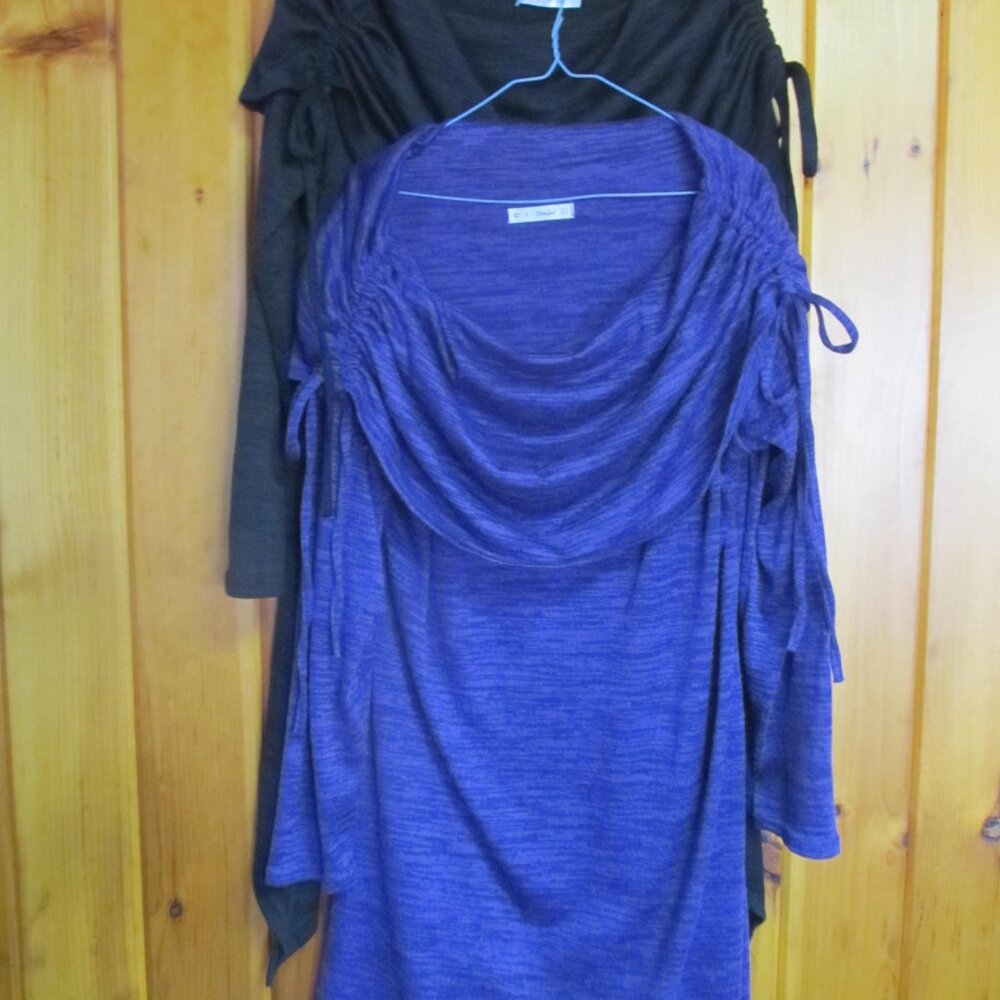 Purple Cowl Neck Draped Collar Sweater Purple Sweater sz L Womens Sweater